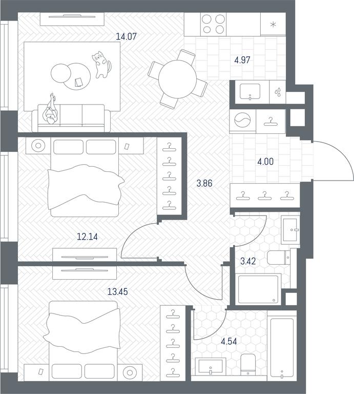 1-BD Apartment Sale, 60.45 sq. m. at TATE, Vetkina Street, Moscow, Russia #1 1-BD Apartment Sale, 60.45 sq. m. at TATE, Vetkina Street, Moscow, Russia #1