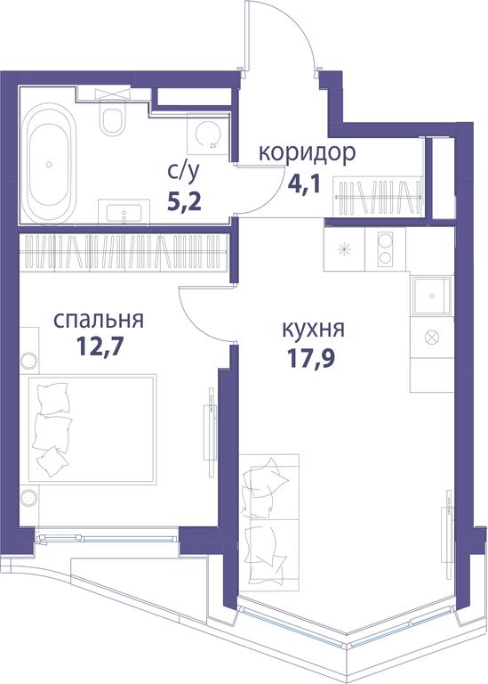 Продажа 1-комн. квартиры, 39,9 м² в ЖК «Символ», проезд Невельского, 6к1, Москва, Россия #1 Продажа 1-комн. квартиры, 39,9 м² в ЖК «Символ», проезд Невельского, 6к1, Москва, Россия #1