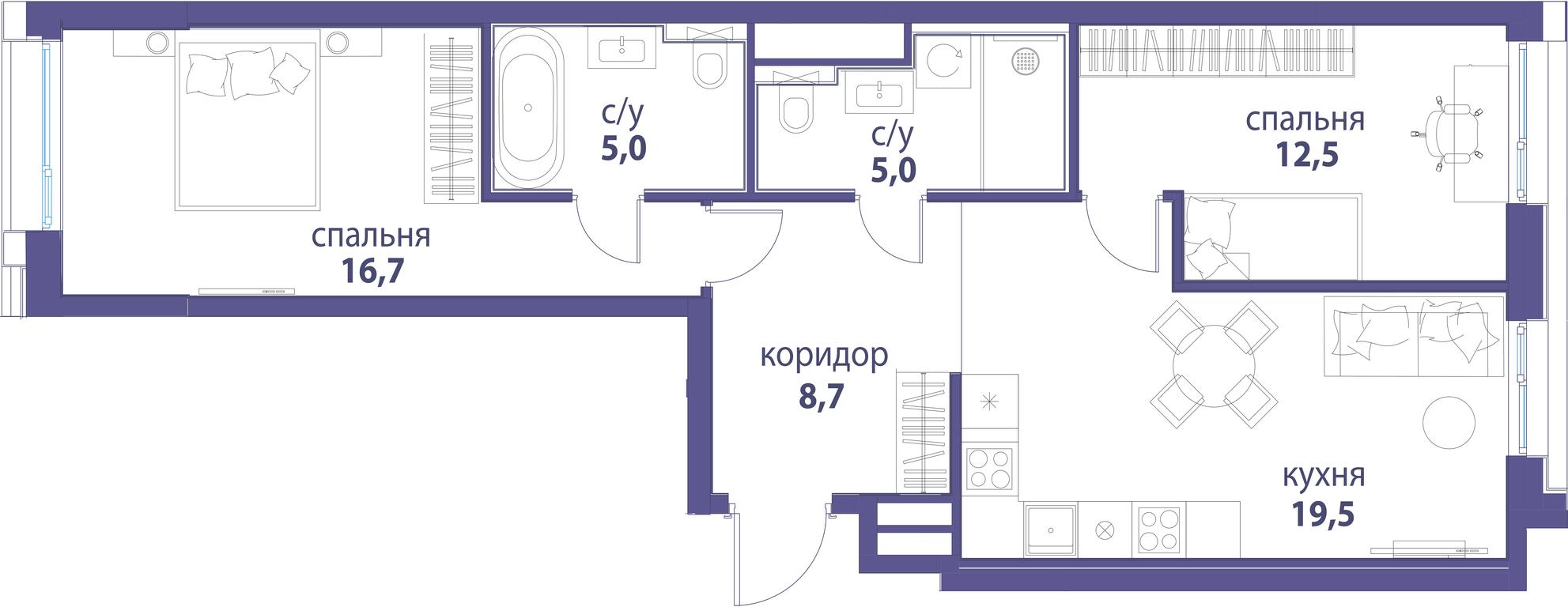Продажа 2-комн. квартиры, 67,4 м² в ЖК «Символ», проезд Невельского, 6к1, Москва, Россия #1 Продажа 2-комн. квартиры, 67,4 м² в ЖК «Символ», проезд Невельского, 6к1, Москва, Россия #1