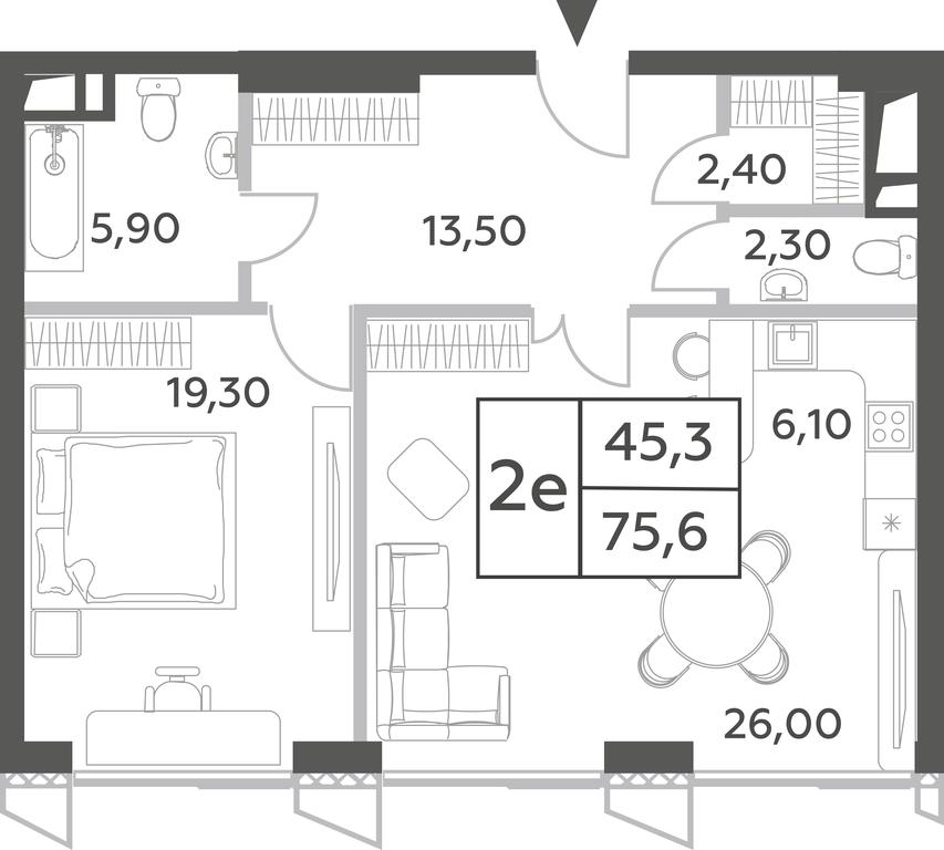 2-BD Apartment Sale, 75.6 sq. m. at Will Towers, Minskaya Street, 1/1соор1, Moscow, Russia #1 2-BD Apartment Sale, 75.6 sq. m. at Will Towers, Minskaya Street, 1/1соор1, Moscow, Russia #1