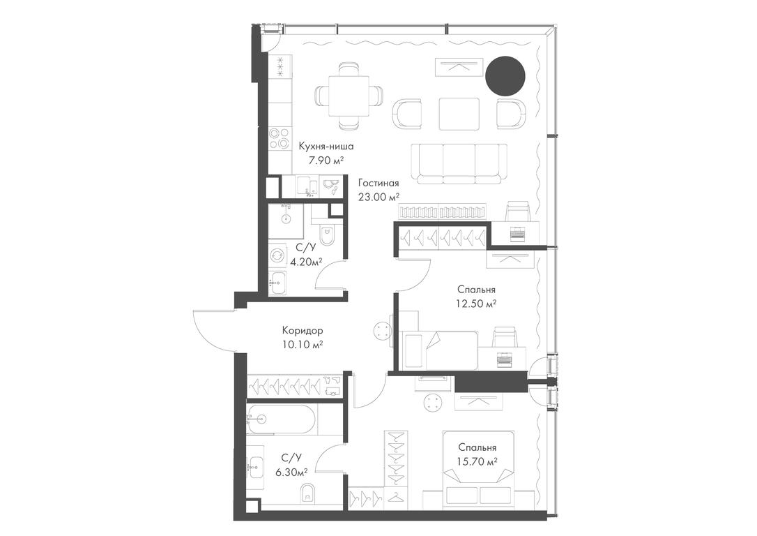 2-BD Apartment Sale, 79.7 sq. m. at Slava, Leningradskiy Avenue, 8с10, Moscow, Russia #1 2-BD Apartment Sale, 79.7 sq. m. at Slava, Leningradskiy Avenue, 8с10, Moscow, Russia #1