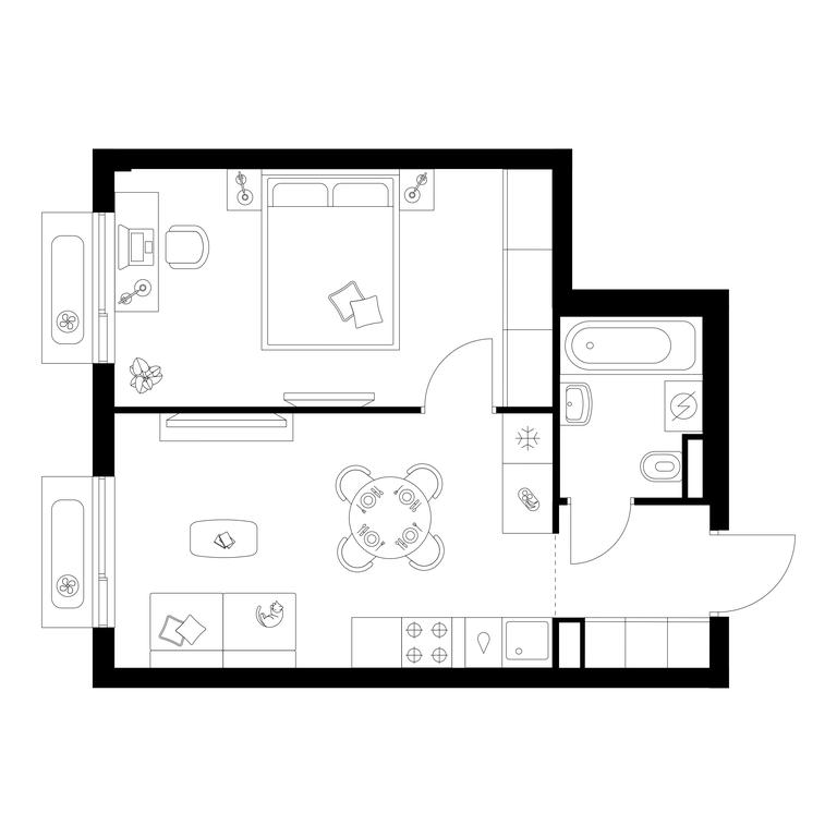 1-BD Apartment Sale, 38.8 sq. m. at Salarevo Park, Salaryevskaya Street, 8к1, Moskovskiy Settlement, Moscow, Russia #1
