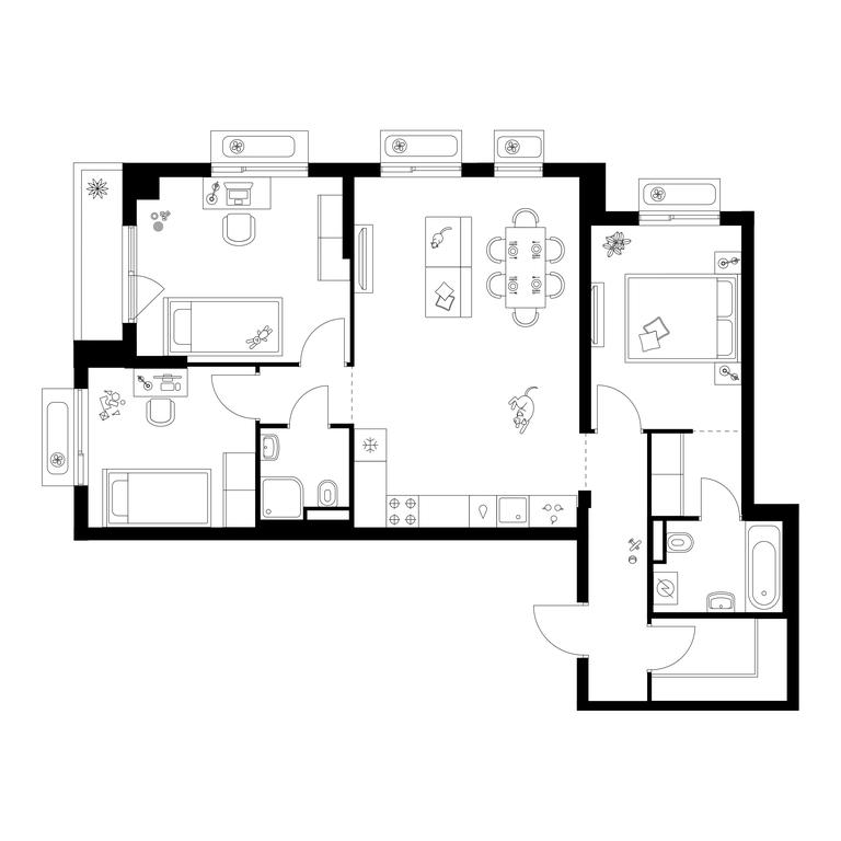 3-BD Apartment Sale, 81.4 sq. m. at Salarevo Park, Salaryevskaya Street, 8к1, Moskovskiy Settlement, Moscow, Russia #1