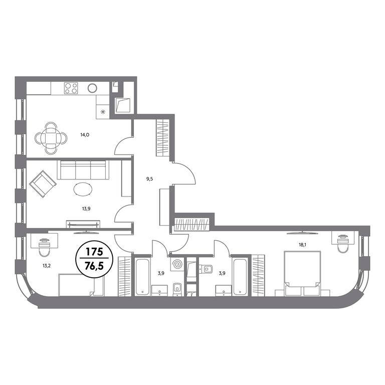 4-BD Apartment Sale, 76.5 sq. m. at Admiral, Shosseynaya Street, 4А, Moscow, Russia #1 4-BD Apartment Sale, 76.5 sq. m. at Admiral, Shosseynaya Street, 4А, Moscow, Russia #1