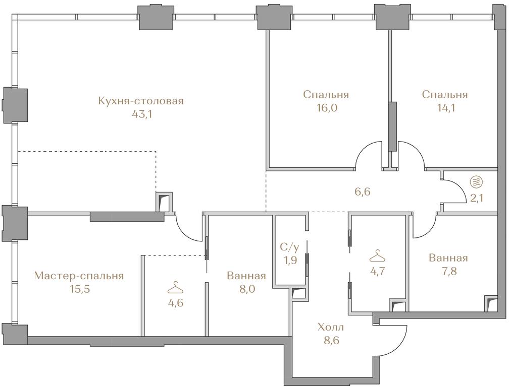 3-BD Apartment Sale, 133 sq. m. at Luzhniki Collection, Luzhnetskaya Embankment, 2/4с17, Moscow, Russia #1 3-BD Apartment Sale, 133 sq. m. at Luzhniki Collection, Luzhnetskaya Embankment, 2/4с17, Moscow, Russia #1