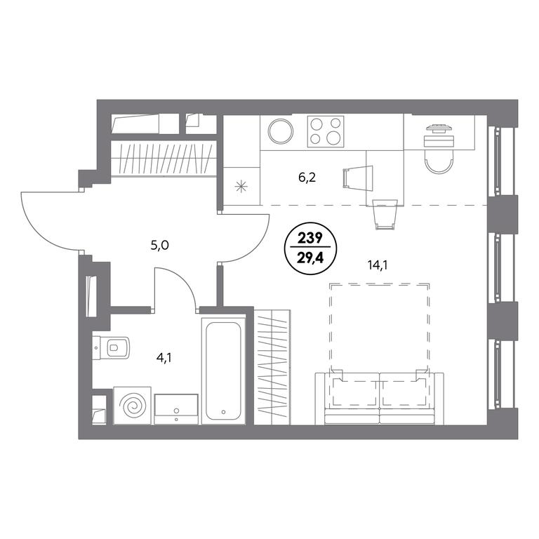 1-BD Apartment Sale, 29.4平方米 at Admiral, Shosseynaya Street, 4А, Moscow, Russia #1 1-BD Apartment Sale, 29.4平方米 at Admiral, Shosseynaya Street, 4А, Moscow, Russia #1