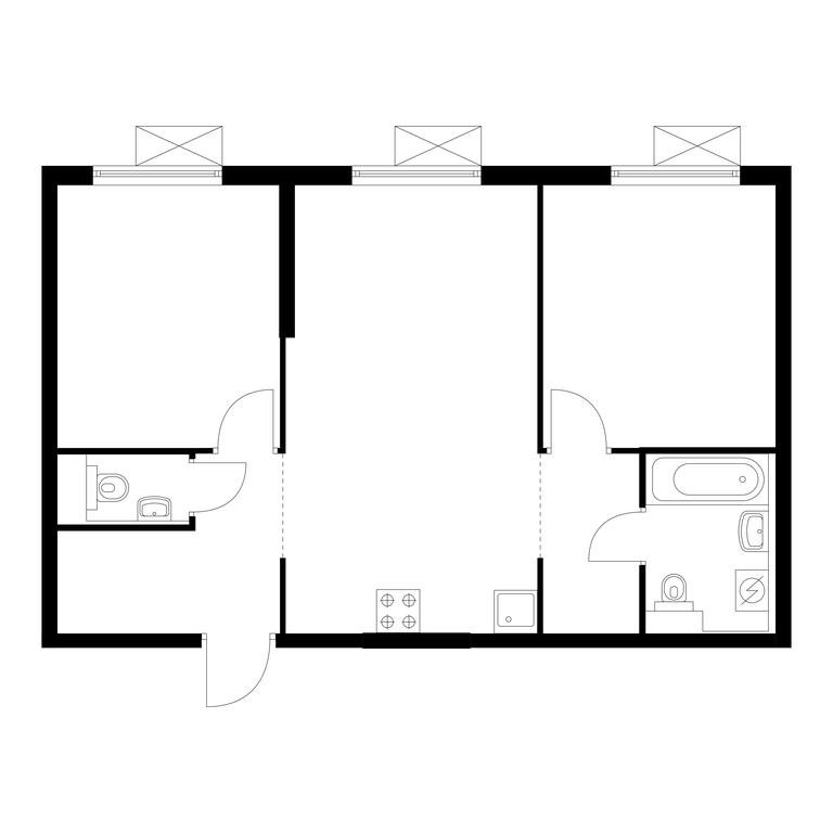 2-BD Apartment Sale, 58.7平方米 at Liublinskiy Park, Lyublinskaya Street, 78к2, Moscow, Russia #1 2-BD Apartment Sale, 58.7平方米 at Liublinskiy Park, Lyublinskaya Street, 78к2, Moscow, Russia #1