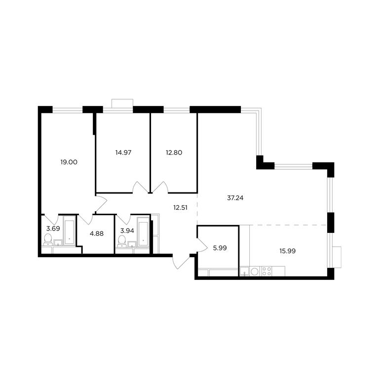 3-BD Apartment Sale, 130.9平方米 at TopHills, Elektrolitny Drive, 7Ас3, Moscow, Russia #1 3-BD Apartment Sale, 130.9平方米 at TopHills, Elektrolitny Drive, 7Ас3, Moscow, Russia #1