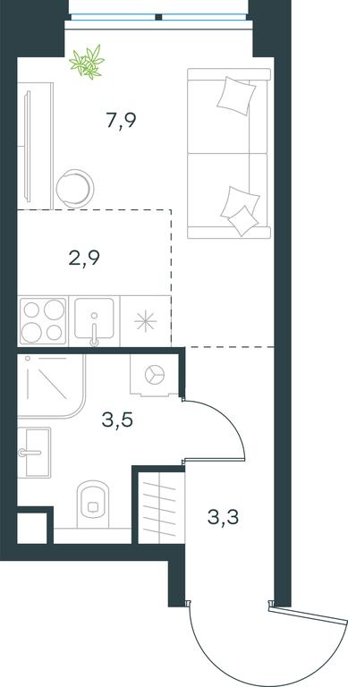 Apartment Sale, 17.6 sq. m. at Level Zvenigorodskaya, 3rd Silikatny Drive, 6к1, Moscow, Russia #1