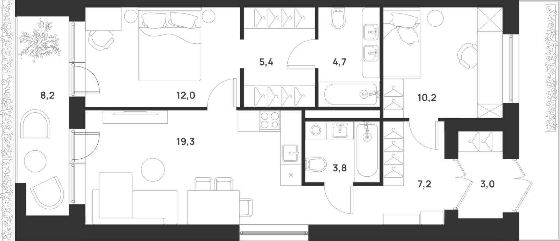 2-BD Apartment Sale, 68.1 sq. m. at Газопровод, Sosenskoye Settlement, Moscow, Russia #1 2-BD Apartment Sale, 68.1 sq. m. at Газопровод, Sosenskoye Settlement, Moscow, Russia #1