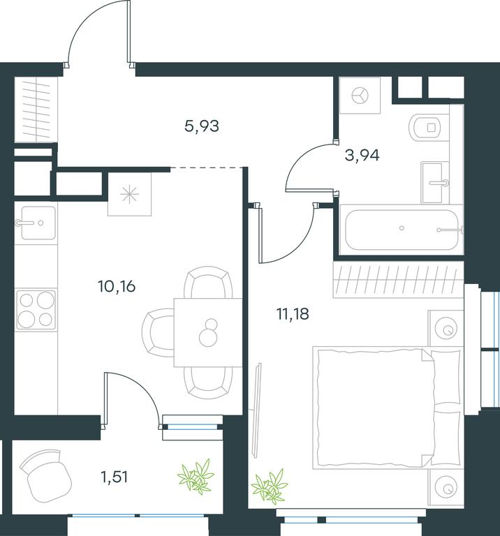 Apartment Sale, 32.7 sq. m. at Gorod V lesu, Gorod V Lesu Residential Complex, Village of Otradnoye, Krasnogorsk Urban District, Moscow Region, Russia #1