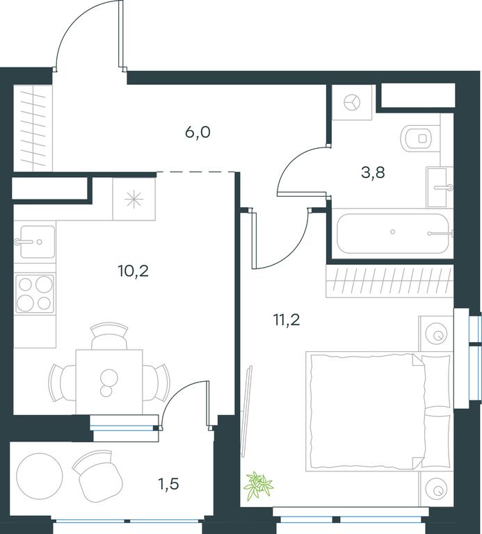 Apartment Sale, 32.7 sq. m. at Gorod V lesu, Gorod V Lesu Residential Complex, Village of Otradnoye, Krasnogorsk Urban District, Moscow Region, Russia #2