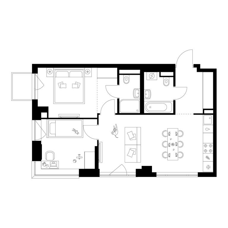 2-BD Apartment Sale, 55.2 sq. m. at Kavkazskiy Bulvar 51, Kavkazsky Boulevard, 51с3, Moscow, Russia #1 2-BD Apartment Sale, 55.2 sq. m. at Kavkazskiy Bulvar 51, Kavkazsky Boulevard, 51с3, Moscow, Russia #1