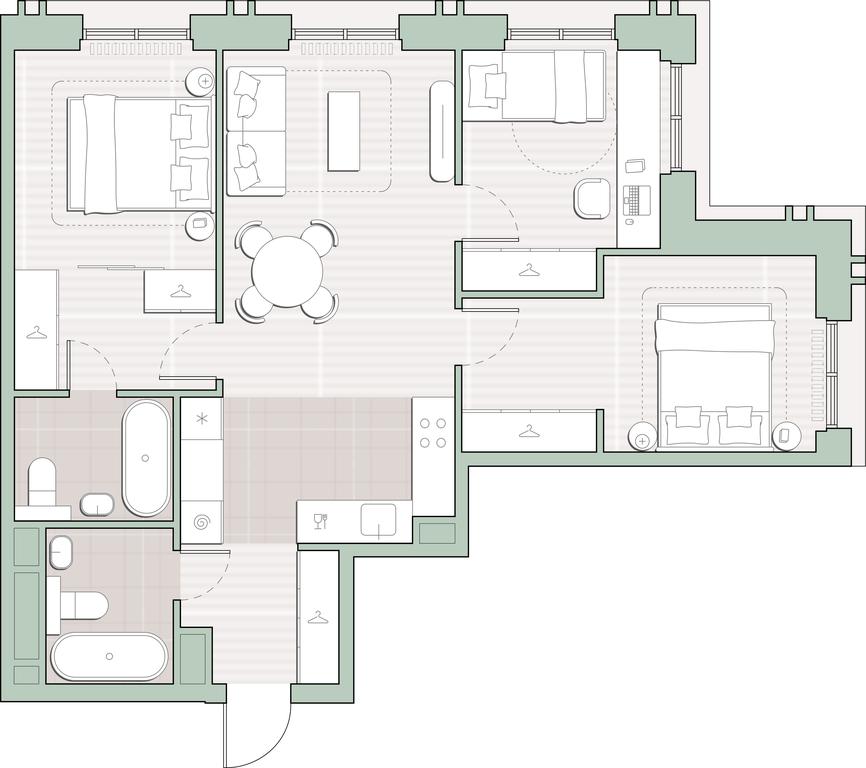 3-BD Apartment Sale, 72.3平方米 at Sreda na Kutuzovskom, Ivana Franko Street, Moscow, Russia #1