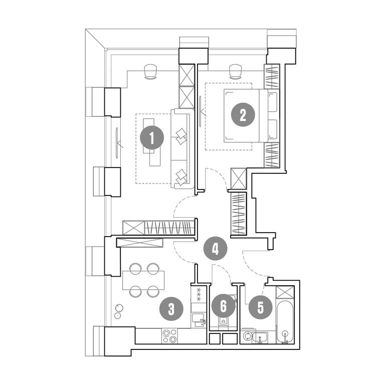 1-BD Apartment Sale, 61.4 sq. m. at Mirapolis, Mira Avenue, 222Ас9, Moscow, Russia #1
