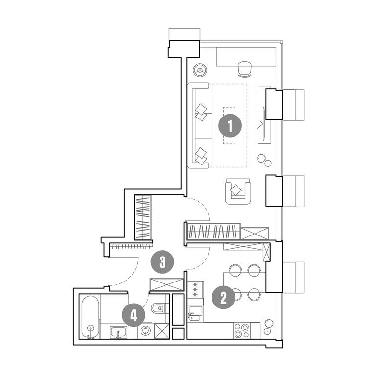 1-BD Apartment Sale, 43.3 sq. m. at Mirapolis, Mira Avenue, 222Ас9, Moscow, Russia #1