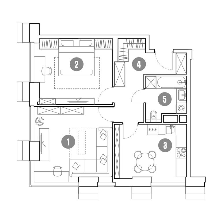 1-BD Apartment Sale, 62.2 sq. m. at Mirapolis, Mira Avenue, 222Ас9, Moscow, Russia #1