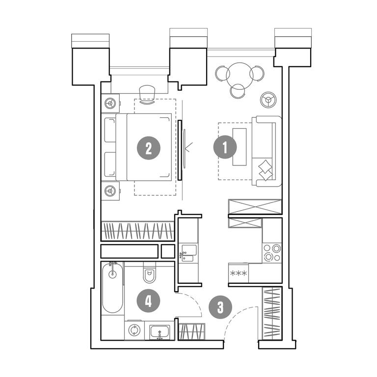 1-BD Apartment Sale, 41.1 sq. m. at Mirapolis, Mira Avenue, 222Ас9, Moscow, Russia #1