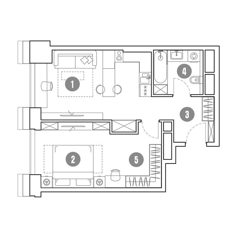 1-BD Apartment Sale, 50 sq. m. at Mirapolis, Mira Avenue, 222Ас9, Moscow, Russia #1