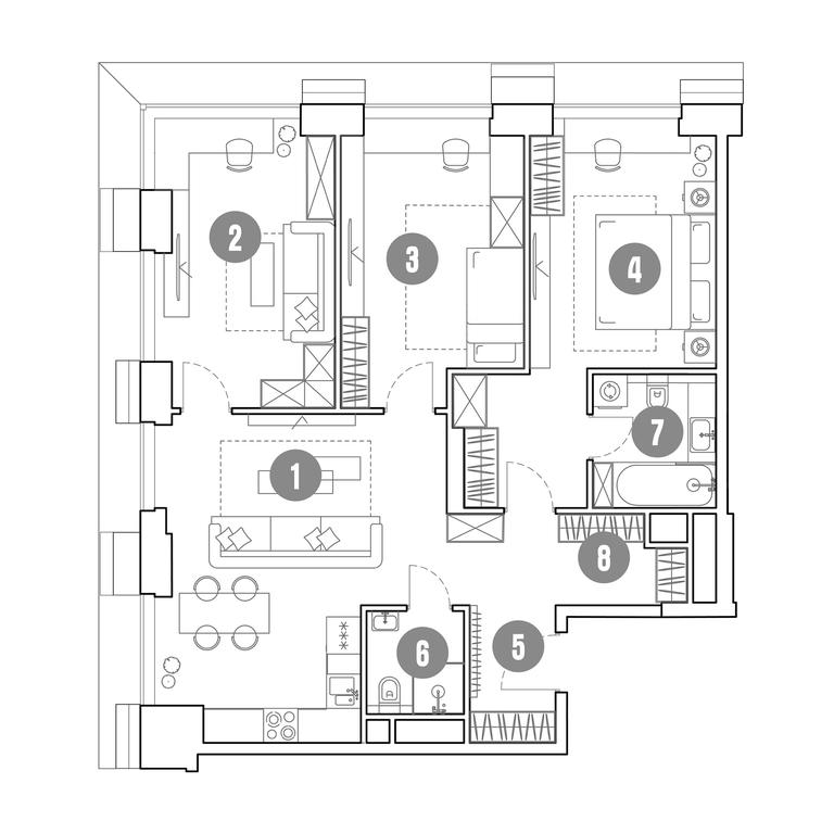 3-BD Apartment Sale, 92.2 sq. m. at Mirapolis, Mira Avenue, 222Ас9, Moscow, Russia #1