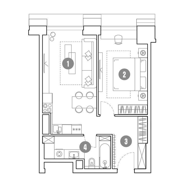 1-BD Apartment Sale, 49.8 sq. m. at Mirapolis, Mira Avenue, 222Ас9, Moscow, Russia #1