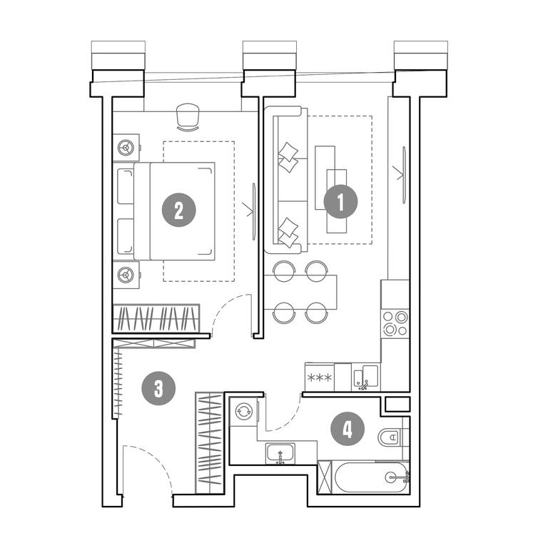 1-BD Apartment Sale, 48.5 sq. m. at Mirapolis, Mira Avenue, 222Ас9, Moscow, Russia #1