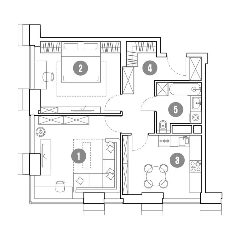 1-BD Apartment Sale, 62.4平方米 at Mirapolis, Mira Avenue, 222Ас9, Moscow, Russia #1 1-BD Apartment Sale, 62.4平方米 at Mirapolis, Mira Avenue, 222Ас9, Moscow, Russia #1