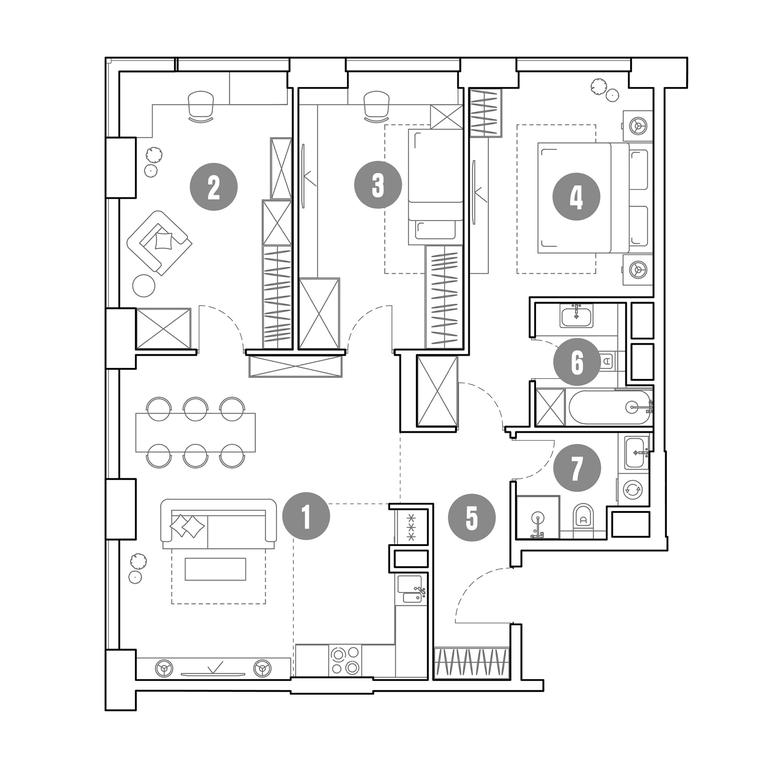 3-BD Apartment Sale, 93.6 sq. m. at Mirapolis, Mira Avenue, 222Ас9, Moscow, Russia #1
