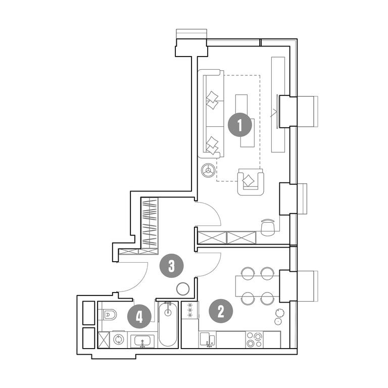 1-BD Apartment Sale, 43.9 sq. m. at Mirapolis, Mira Avenue, 222Ас9, Moscow, Russia #1