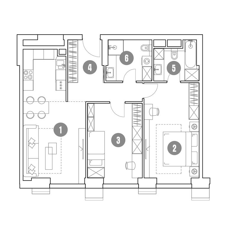 2-BD Apartment Sale, 79.8平方米 at Mirapolis, Mira Avenue, 222Ас9, Moscow, Russia #1 2-BD Apartment Sale, 79.8平方米 at Mirapolis, Mira Avenue, 222Ас9, Moscow, Russia #1