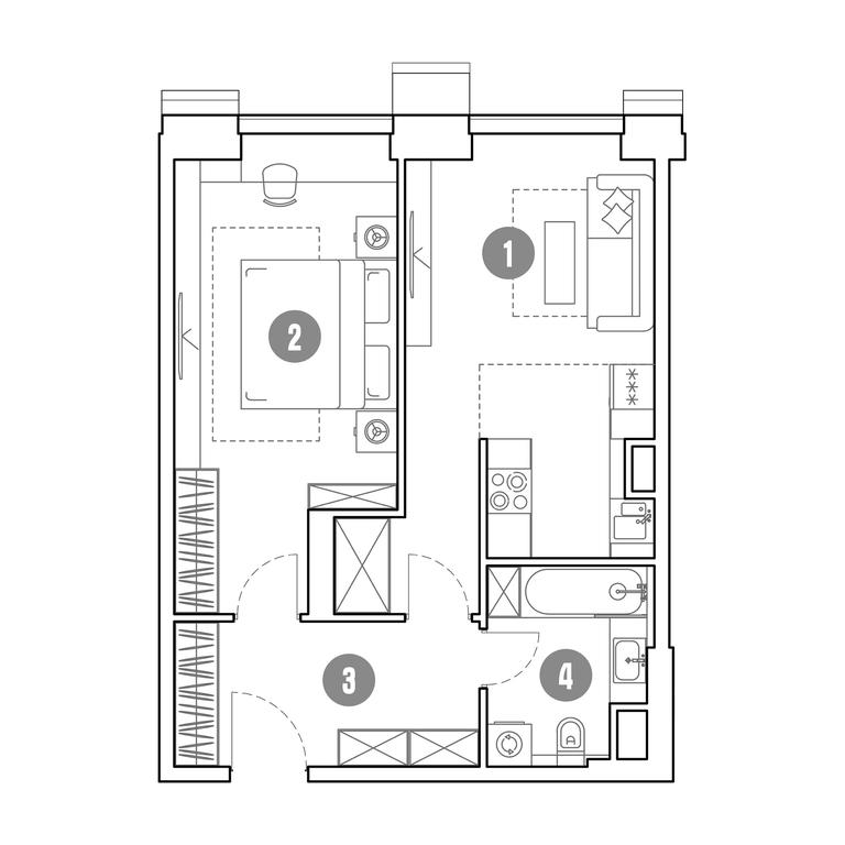 1-BD Apartment Sale, 50.9平方米 at Mirapolis, Mira Avenue, 222Ас9, Moscow, Russia #1 1-BD Apartment Sale, 50.9平方米 at Mirapolis, Mira Avenue, 222Ас9, Moscow, Russia #1