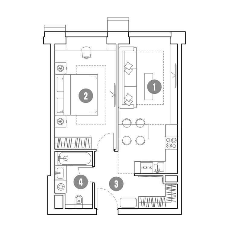 1-BD Apartment Sale, 47.9 sq. m. at Mirapolis, Mira Avenue, 222Ас9, Moscow, Russia #1 1-BD Apartment Sale, 47.9 sq. m. at Mirapolis, Mira Avenue, 222Ас9, Moscow, Russia #1