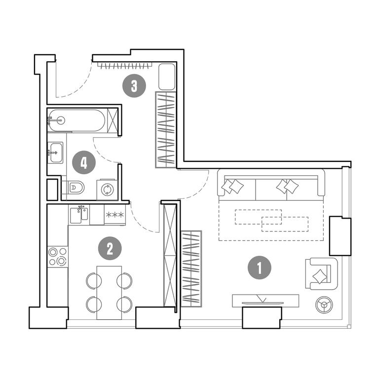1-BD Apartment Sale, 43.4 sq. m. at Mirapolis, Mira Avenue, 222Ас9, Moscow, Russia #1 1-BD Apartment Sale, 43.4 sq. m. at Mirapolis, Mira Avenue, 222Ас9, Moscow, Russia #1