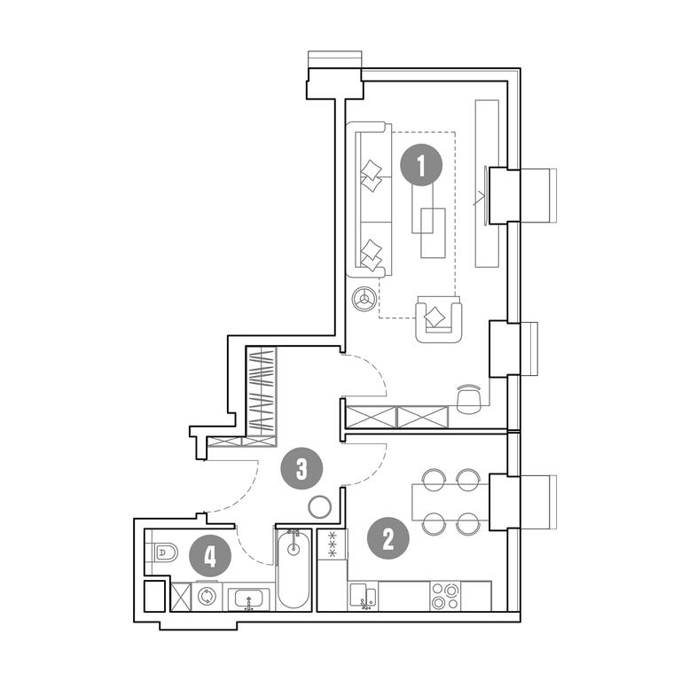 1-BD Apartment Sale, 44.3平方米 at Mirapolis, Mira Avenue, 222Ас9, Moscow, Russia #1 1-BD Apartment Sale, 44.3平方米 at Mirapolis, Mira Avenue, 222Ас9, Moscow, Russia #1