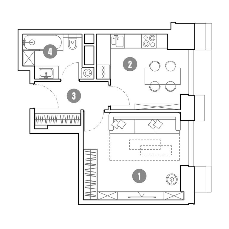 1-BD Apartment Sale, 36.6 sq. m. at Mirapolis, Mira Avenue, 222Ас9, Moscow, Russia #1