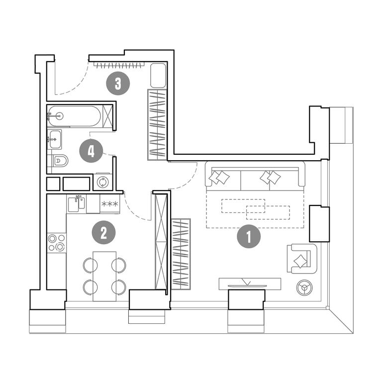 1-BD Apartment Sale, 43 sq. m. at Mirapolis, Mira Avenue, 222Ас9, Moscow, Russia #1 1-BD Apartment Sale, 43 sq. m. at Mirapolis, Mira Avenue, 222Ас9, Moscow, Russia #1
