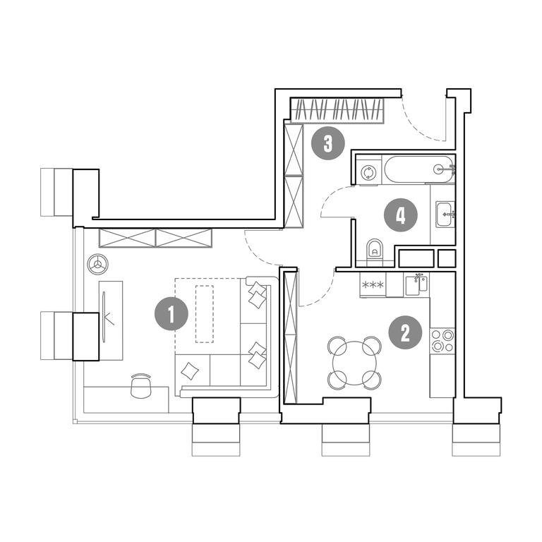 1-BD Apartment Sale, 44.9平方米 at Mirapolis, Mira Avenue, 222Ас9, Moscow, Russia #1 1-BD Apartment Sale, 44.9平方米 at Mirapolis, Mira Avenue, 222Ас9, Moscow, Russia #1