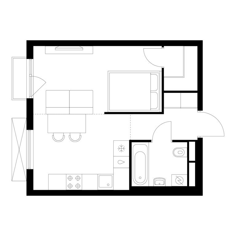 1-BD Apartment Sale, 32.2 sq. m. at Yauza Park, ulitsa Kolontsova, 4, Mytischi, Moscow Region, Russia #1