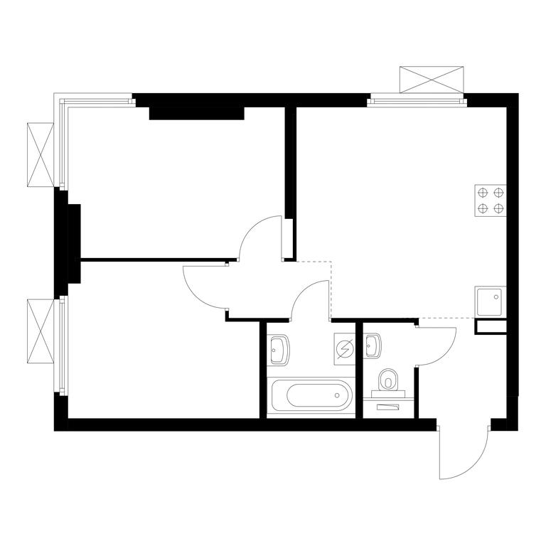 2-BD Apartment Sale, 44.9平方米 at Vtoroy Nagatinskiy, 2nd Nagatinsky Drive, 2к1, Moscow, Russia #1 2-BD Apartment Sale, 44.9平方米 at Vtoroy Nagatinskiy, 2nd Nagatinsky Drive, 2к1, Moscow, Russia #1