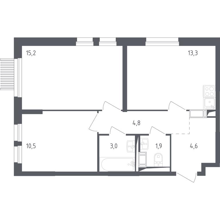 1-BD Apartment Sale, 52.4平方米 at Mytishchi Park, Silikatnaya ulitsa, 41к3, Mytischi, Moscow Region, Russia #1 1-BD Apartment Sale, 52.4平方米 at Mytishchi Park, Silikatnaya ulitsa, 41к3, Mytischi, Moscow Region, Russia #1
