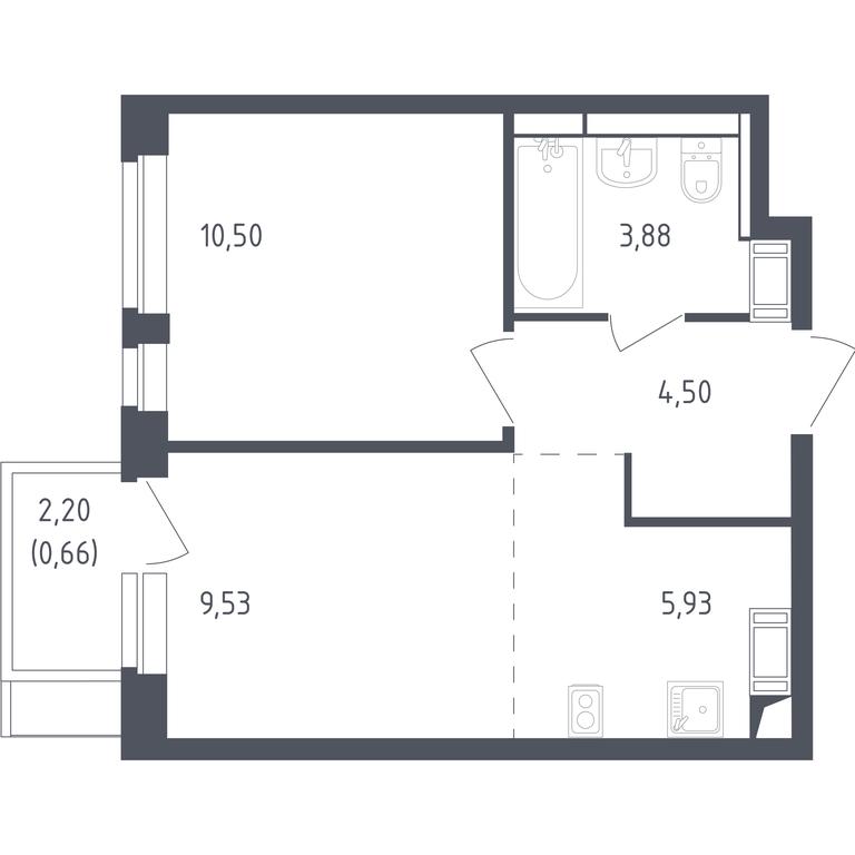 Apartment Sale, 34.6 sq. m. at Piatnitskie Luga, Pyatnitskoye Highway, 2, derevnya Yurlovo, Solnechnogorsk City District, Moscow Region, Russia #1