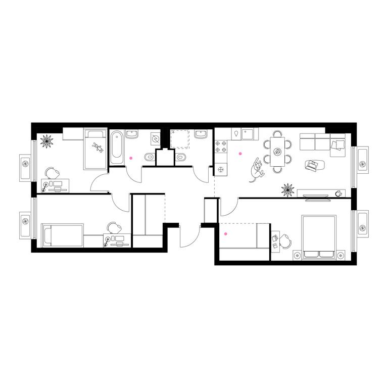 3-BD Apartment Sale, 79.2 sq. m. at Belaya Dacha Park, mikrorayon Parkovy, 1, Kotelniki, Moscow Region, Russia #2
