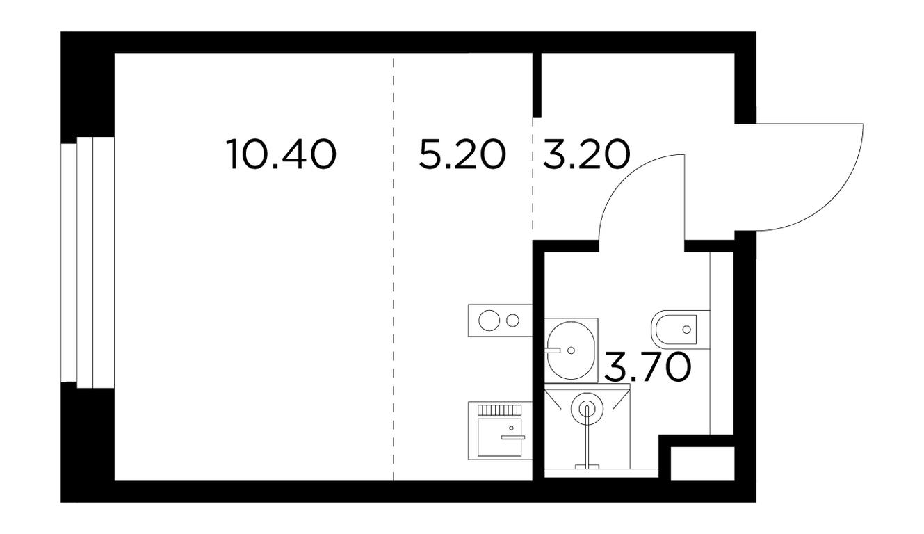Apartment Sale, 22.5 sq. m. at Belyi Grad, Tsentralnaya Street, 1, Mytischi, Moscow Region, Russia #1