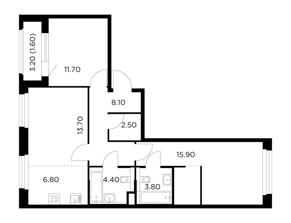 2-BD Apartment Sale, 71.4平方米 at Belyi Grad, Tsentralnaya Street, 1, Mytischi, Moscow Region, Russia #1 2-BD Apartment Sale, 71.4平方米 at Belyi Grad, Tsentralnaya Street, 1, Mytischi, Moscow Region, Russia #1