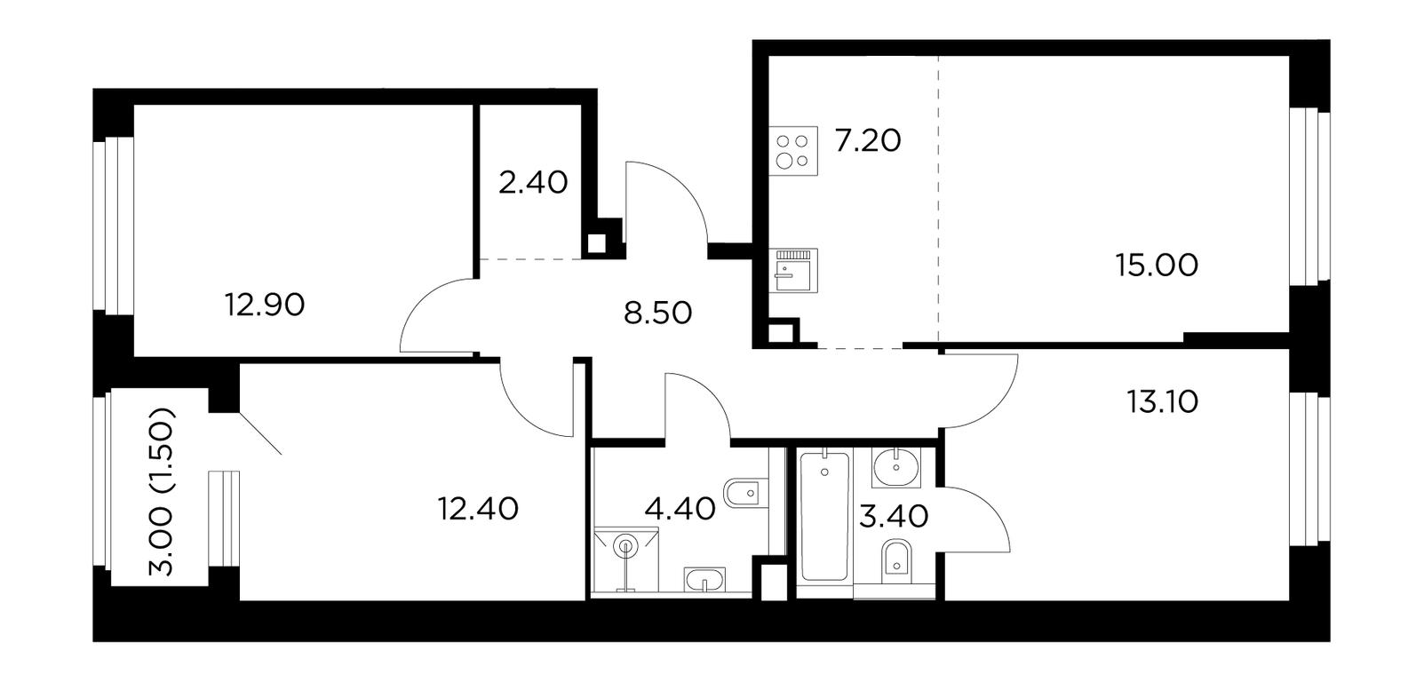 3-BD Apartment Sale, 80.8 sq. m. at Belyi Grad, Tsentralnaya Street, 1, Mytischi, Moscow Region, Russia #1 3-BD Apartment Sale, 80.8 sq. m. at Belyi Grad, Tsentralnaya Street, 1, Mytischi, Moscow Region, Russia #1