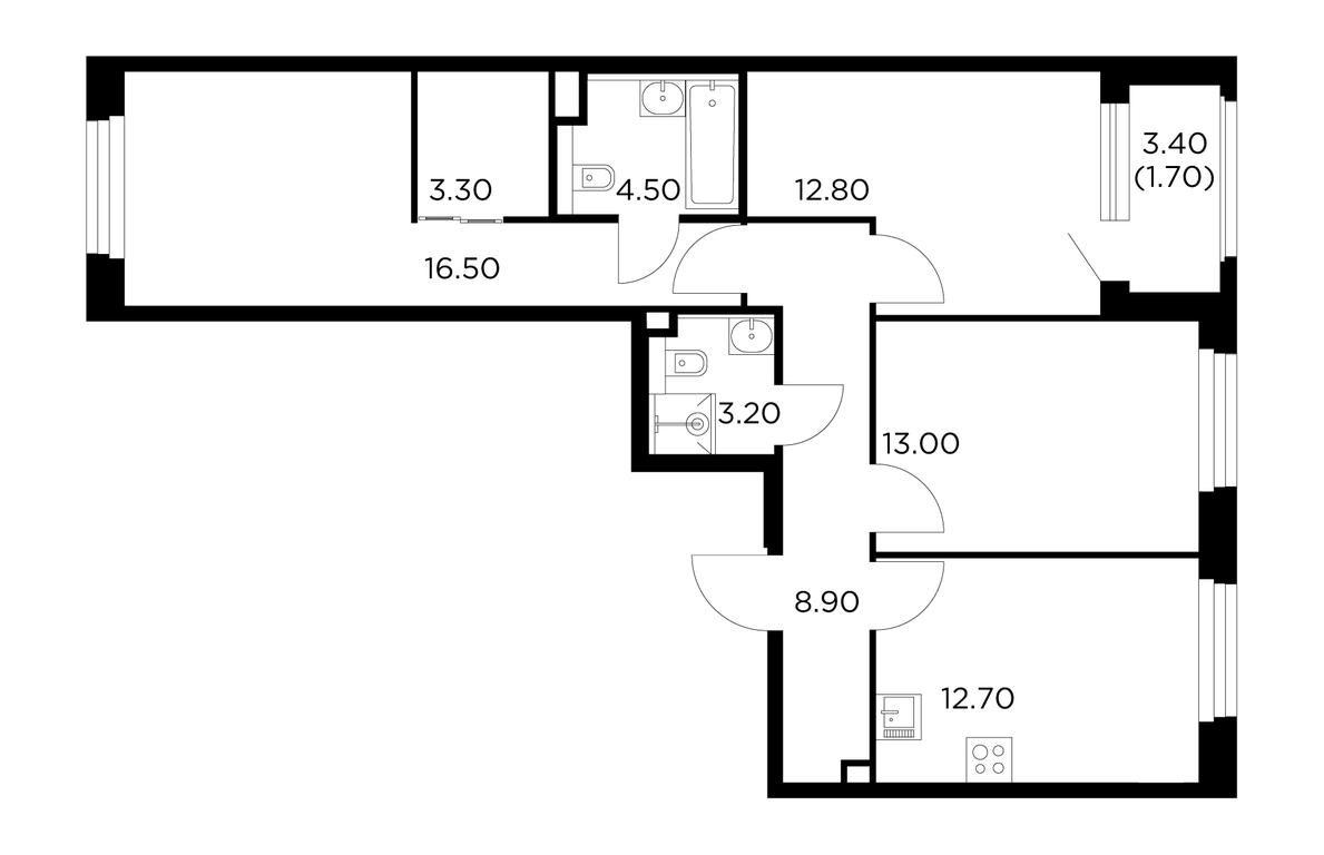 3-BD Apartment Sale, 76.6平方米 at Belyi Grad, Tsentralnaya Street, 1, Mytischi, Moscow Region, Russia #1 3-BD Apartment Sale, 76.6平方米 at Belyi Grad, Tsentralnaya Street, 1, Mytischi, Moscow Region, Russia #1