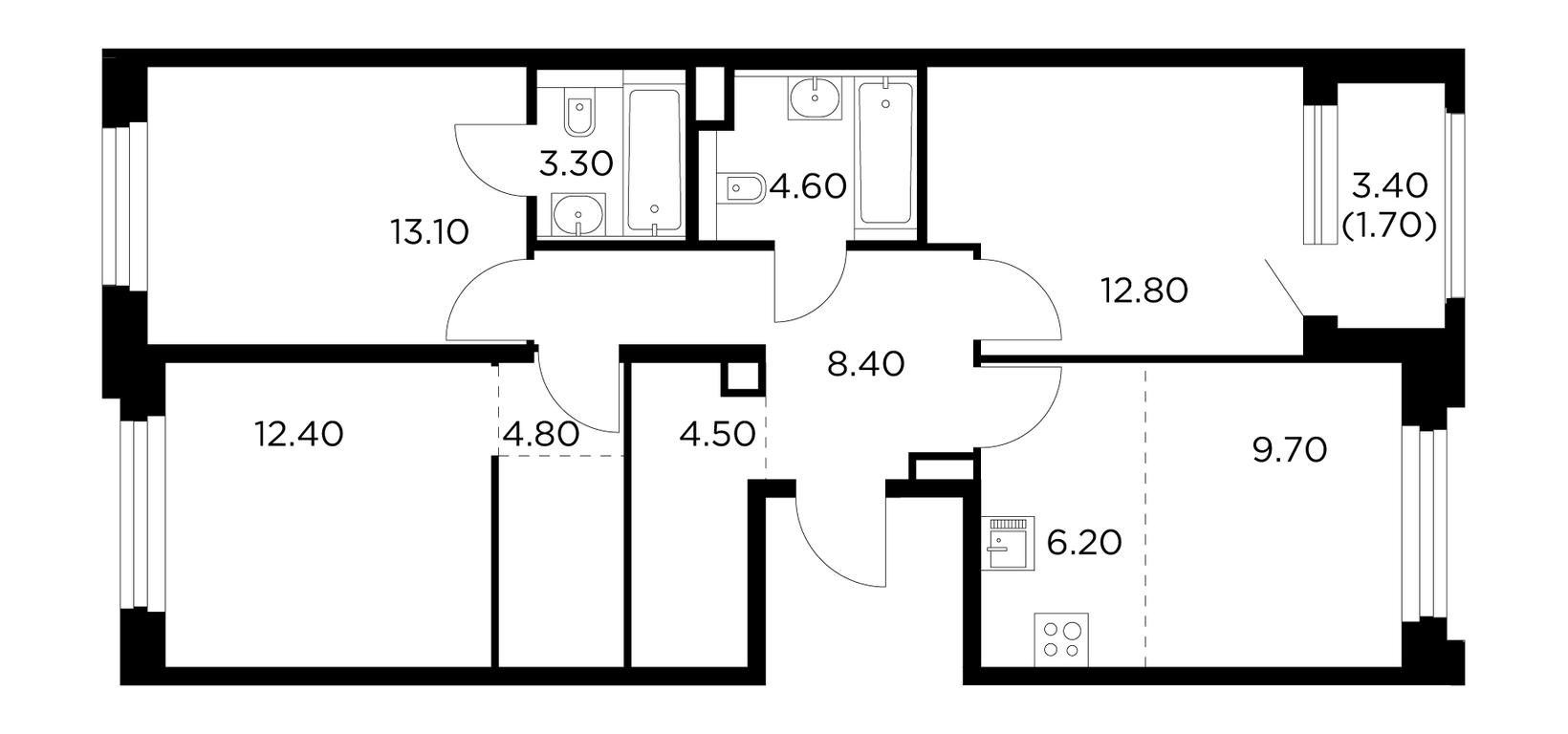3-BD Apartment Sale, 81.6平方米 at Belyi Grad, Tsentralnaya Street, 1, Mytischi, Moscow Region, Russia #1 3-BD Apartment Sale, 81.6平方米 at Belyi Grad, Tsentralnaya Street, 1, Mytischi, Moscow Region, Russia #1