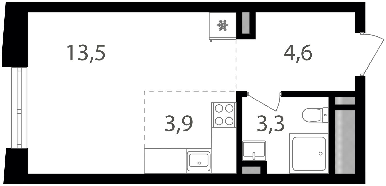 Apartment Sale, 25.4 sq. m. at Semenovskij Park 2, 1st Kirpichny Lane, 17А, Moscow, Russia #1