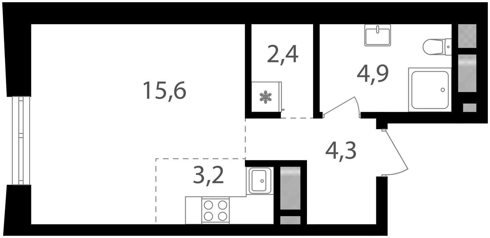 Apartment Sale, 30.4平方米 at Semenovskij Park 2, 1st Kirpichny Lane, 17А, Moscow, Russia #1