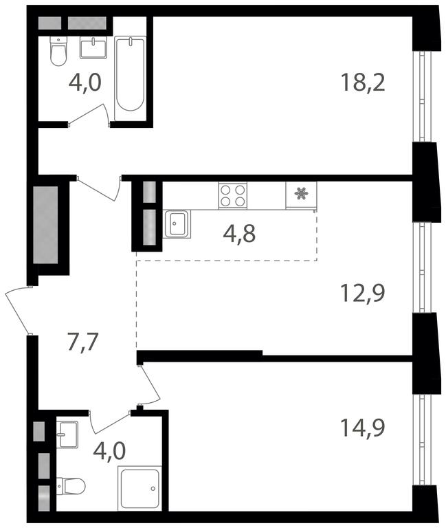 2-BD Apartment Sale, 66.5 sq. m. at Semenovskij Park 2, 1st Kirpichny Lane, 17А, Moscow, Russia #1 2-BD Apartment Sale, 66.5 sq. m. at Semenovskij Park 2, 1st Kirpichny Lane, 17А, Moscow, Russia #1